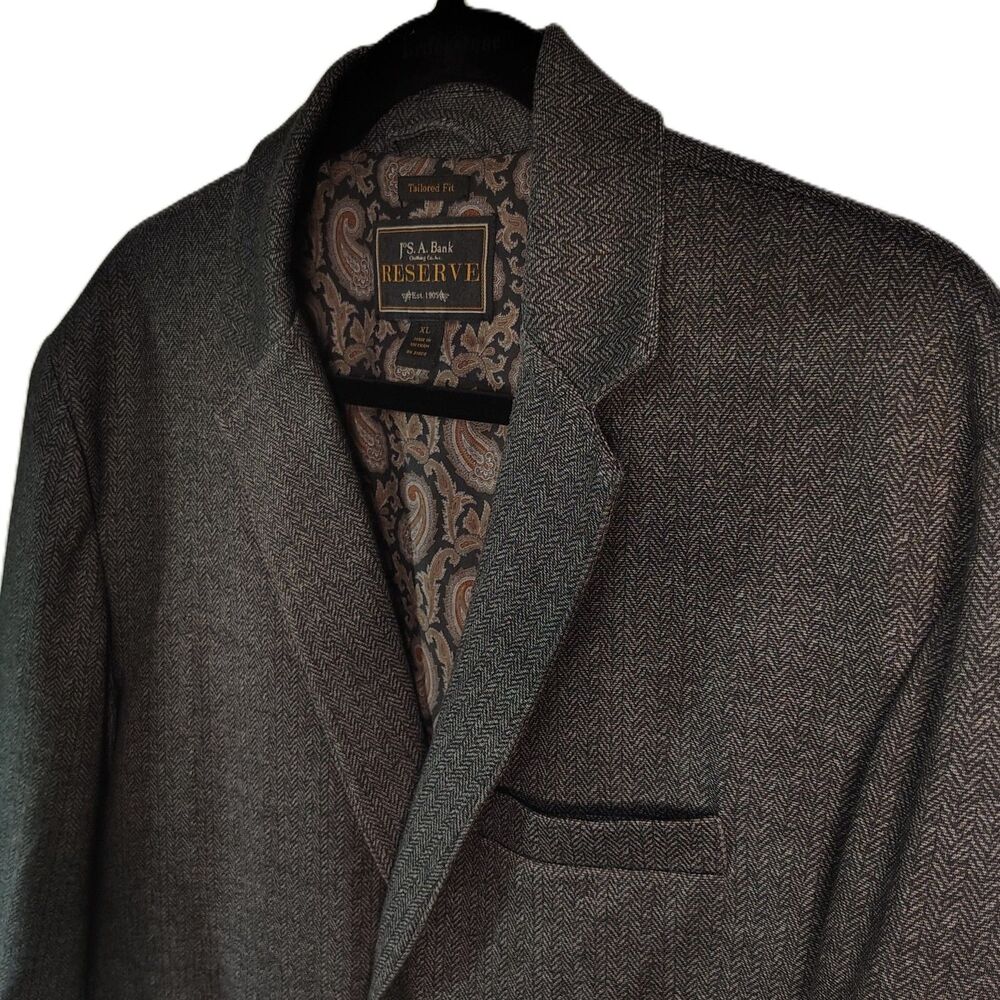 JOS. A BANK Tailored Fit Comfort Stretch Herringbone Knit Sports Coat XL Men - Picture 2 of 7